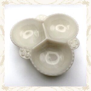 Anchor Hocking Milk Glass Cloverleaf Dish
